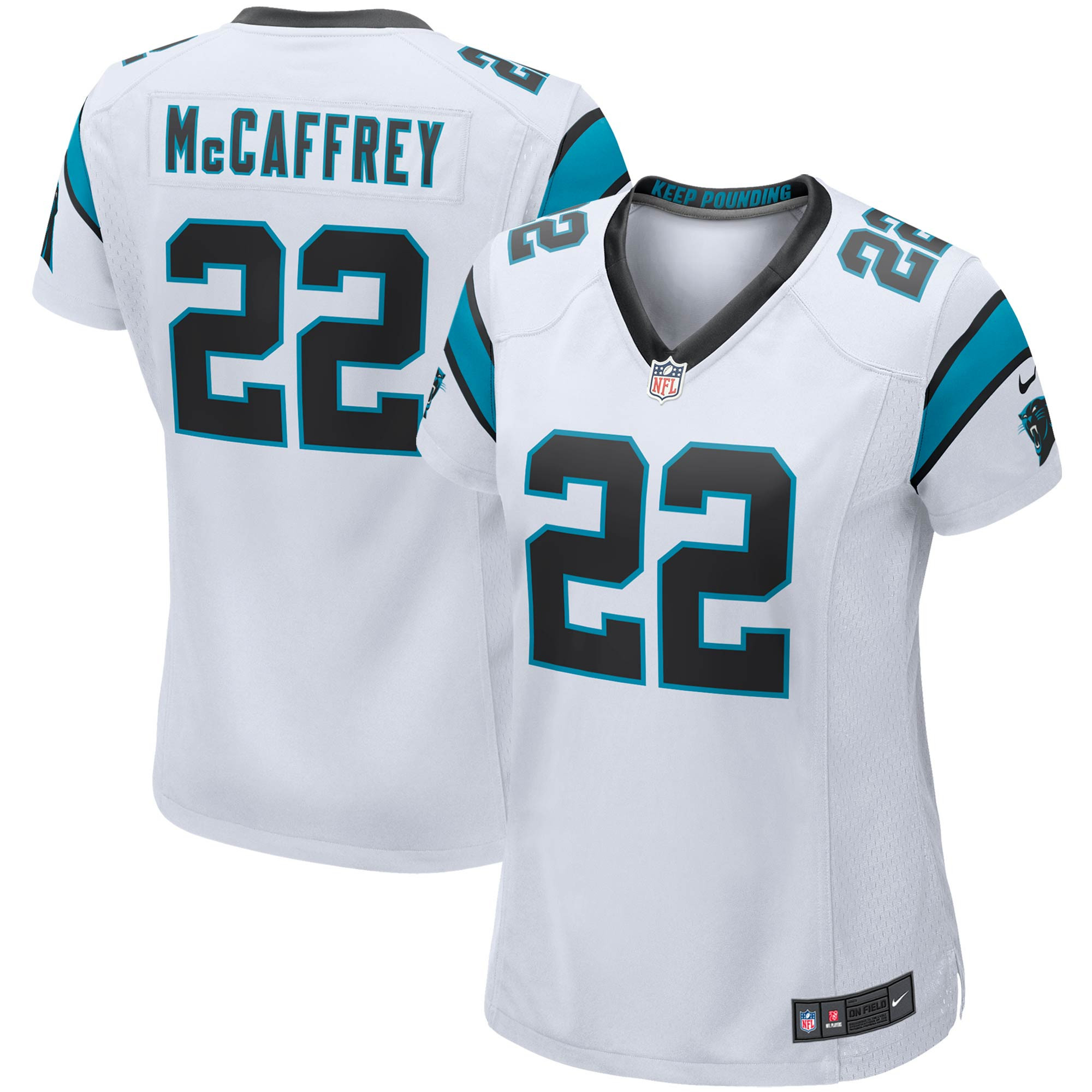 Christian Mccaffrey Carolina Panthers Womens Game Player Jersey White NFL