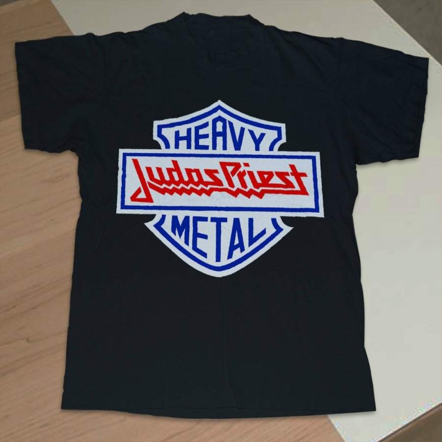 Street Wear Top Rare!! Vintage Judas Priest Men’s T-shirt Concer Tee Reprint Shirt