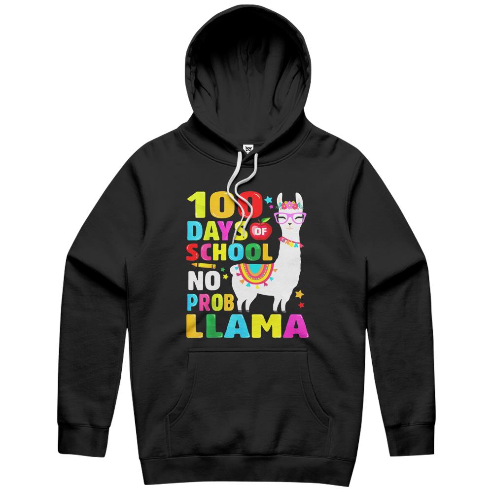 100 Days Of School Shirt No Probllama Llama 100Th Day Hoodie Hoodie