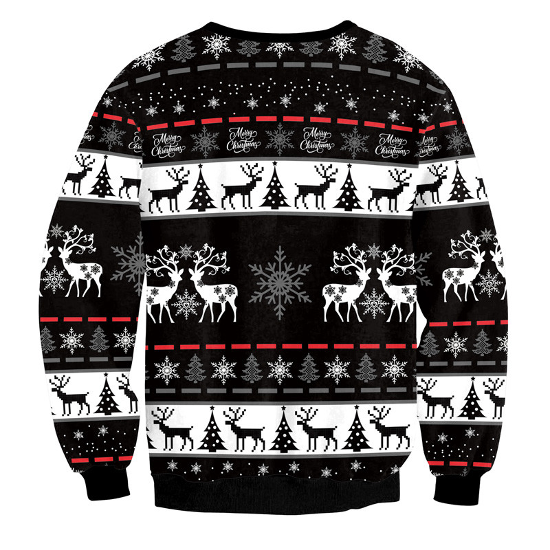 Couple Reindeer Black Ugly Christmas Sweater 2021 – Cotenis