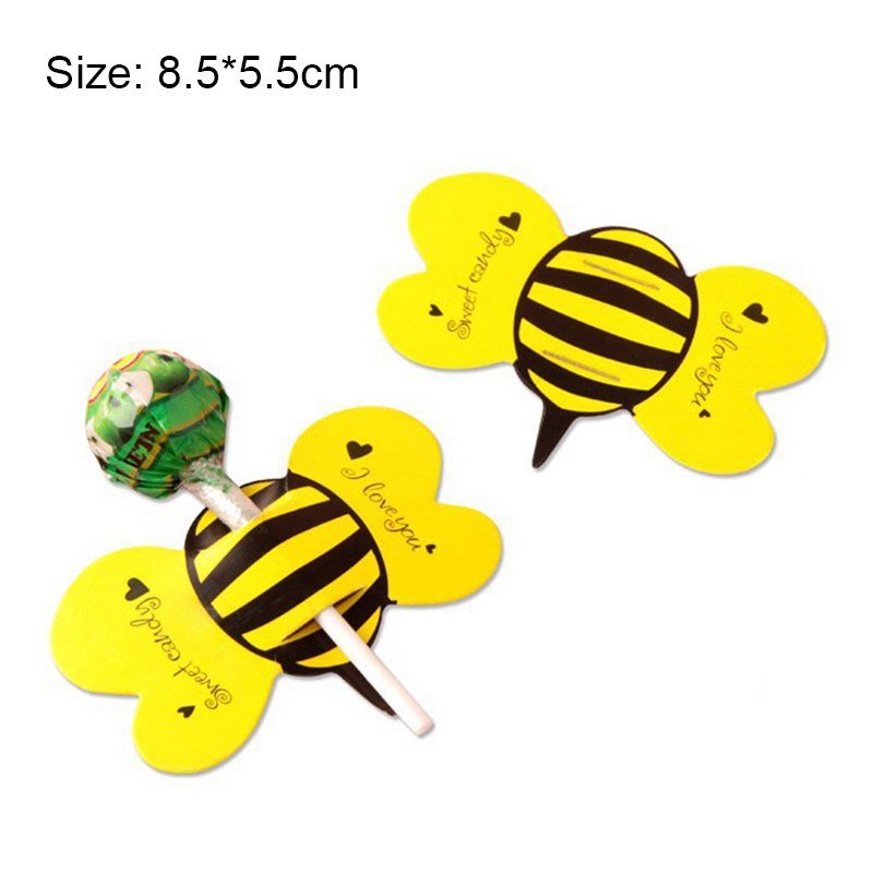 20/50PCS Ladybug Butterfly Bee Lollipop Package Card Insect Candy Packaging Children’s Day Gift Birthday Party Decoration alx