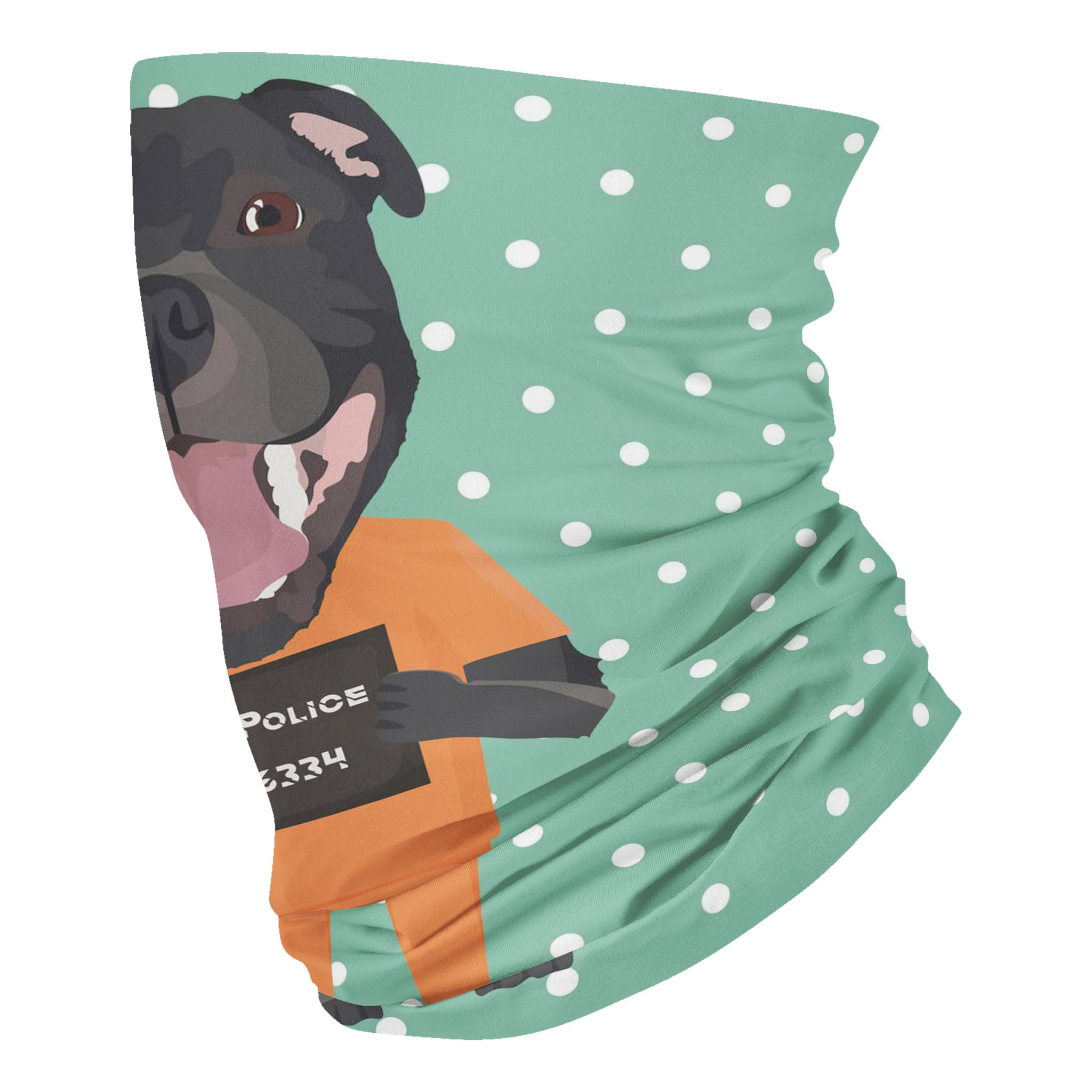 Mugshot prison clothes dog staffordshire bull – Neck Gaiter