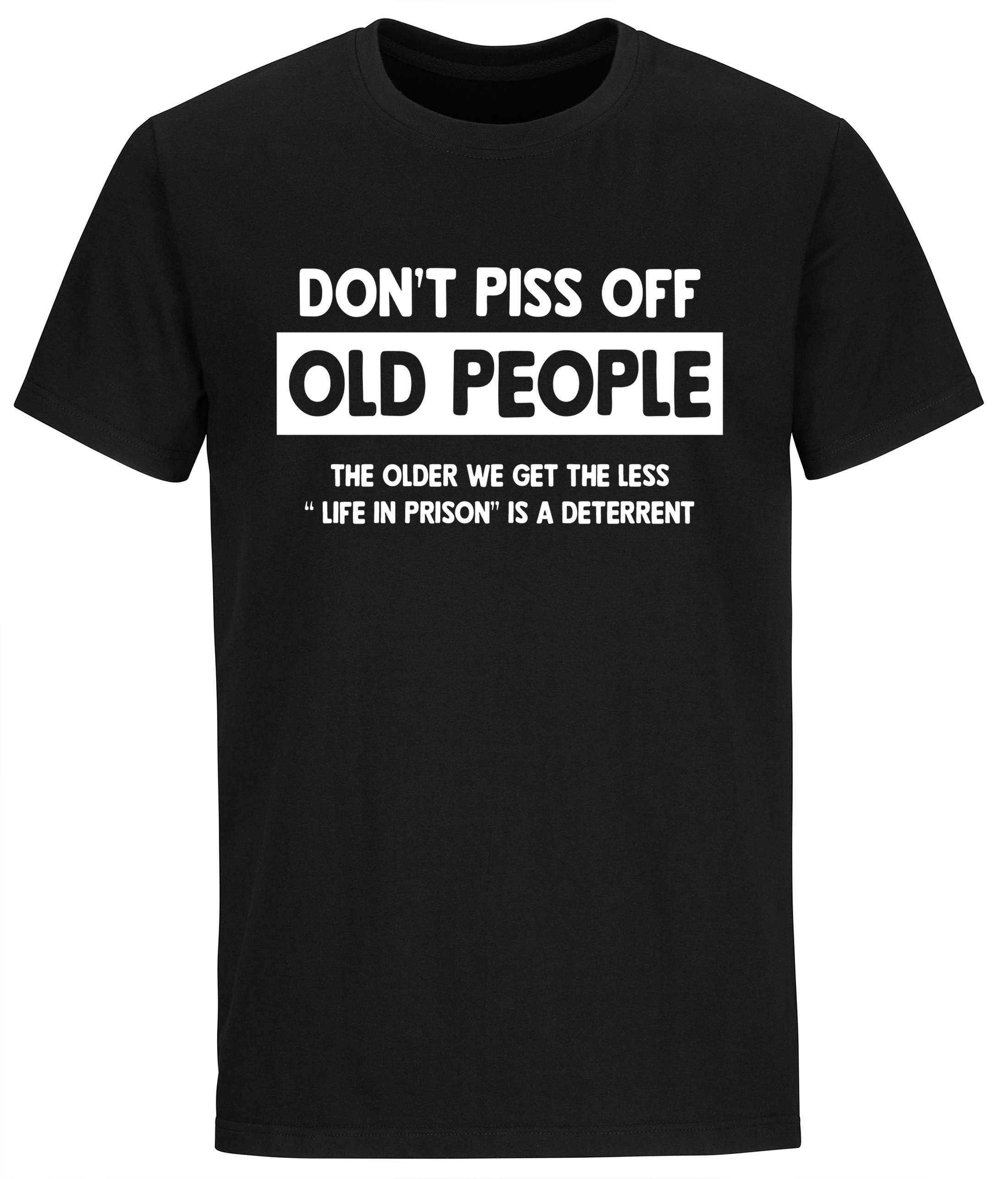 Mens Don’t Piss Off Old People T shirt Gift gifts for grandpa shirts Sarcasm Tee Retirment Funny Shirts