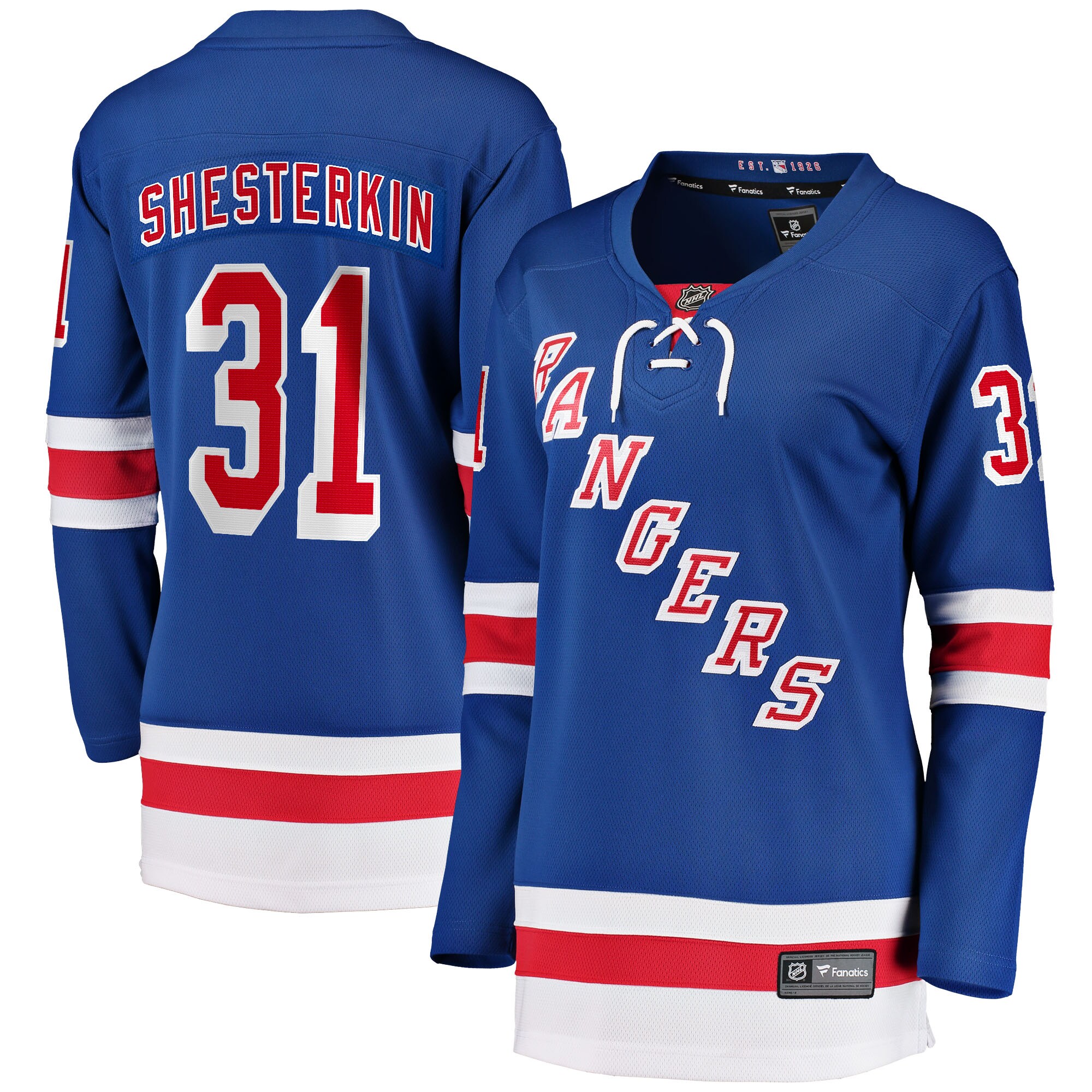 Igor Shesterkin New York Rangers Branded Women's Home Breakaway Jersey – Blue