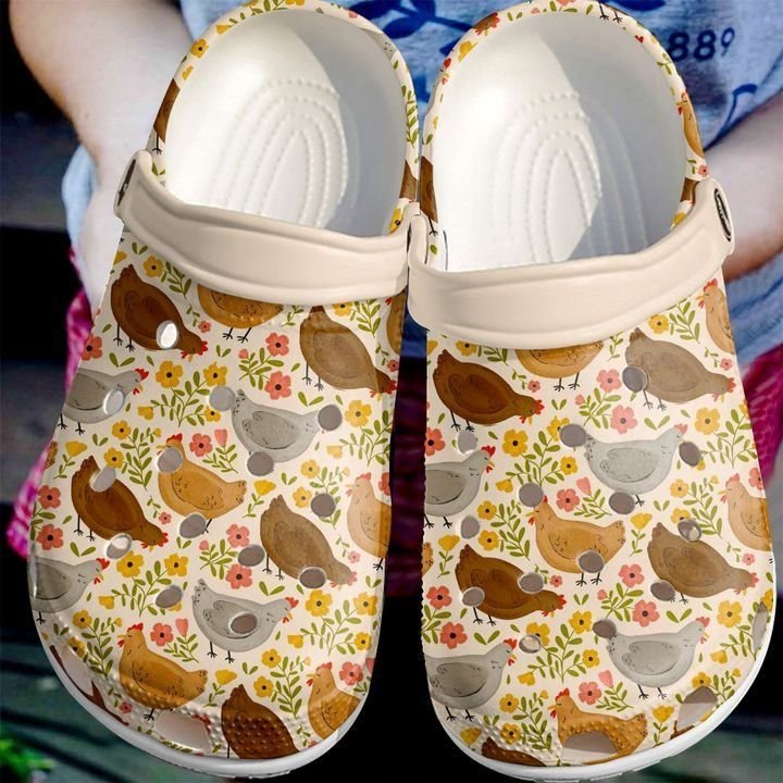 Farmer Chicken Florals Sku 602 Crocs Clog Shoes