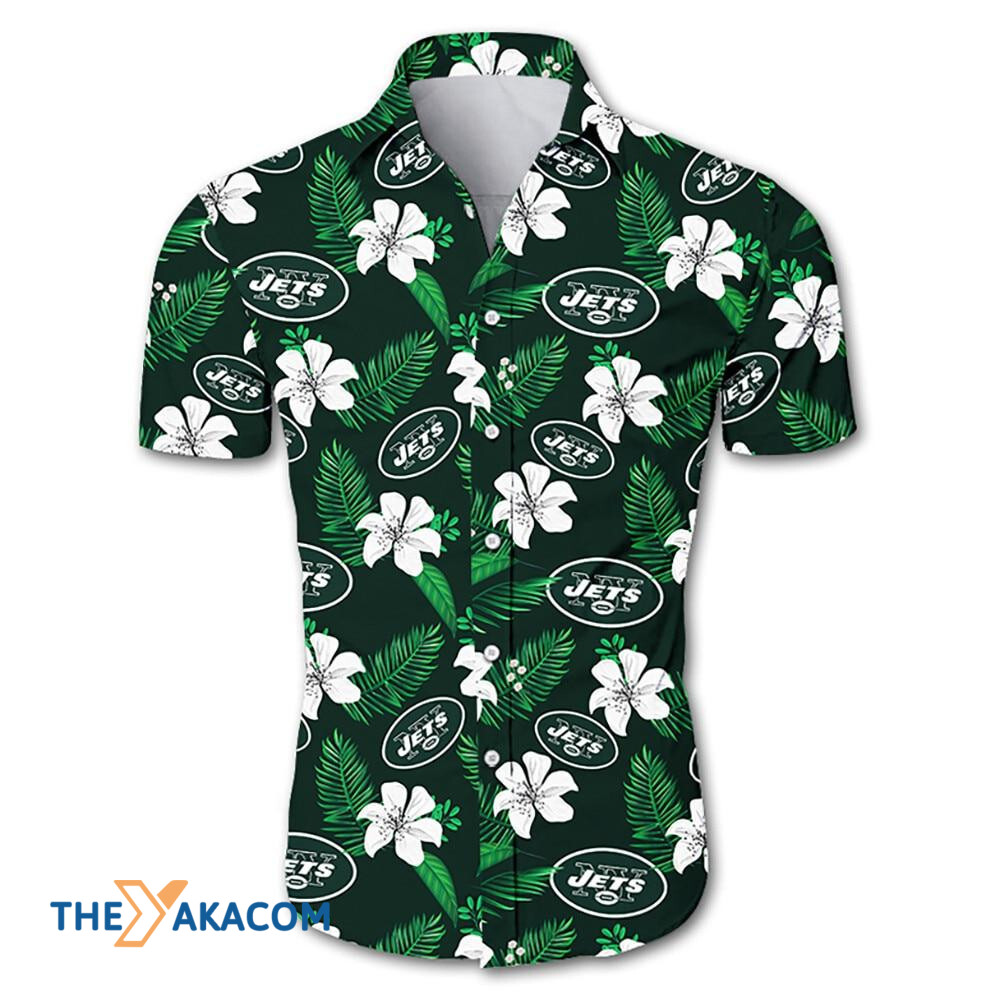 New York Jets Nfl Team Floral Gift For Fan Button Up Shirt Short Sleeve Hawaii Ha48878