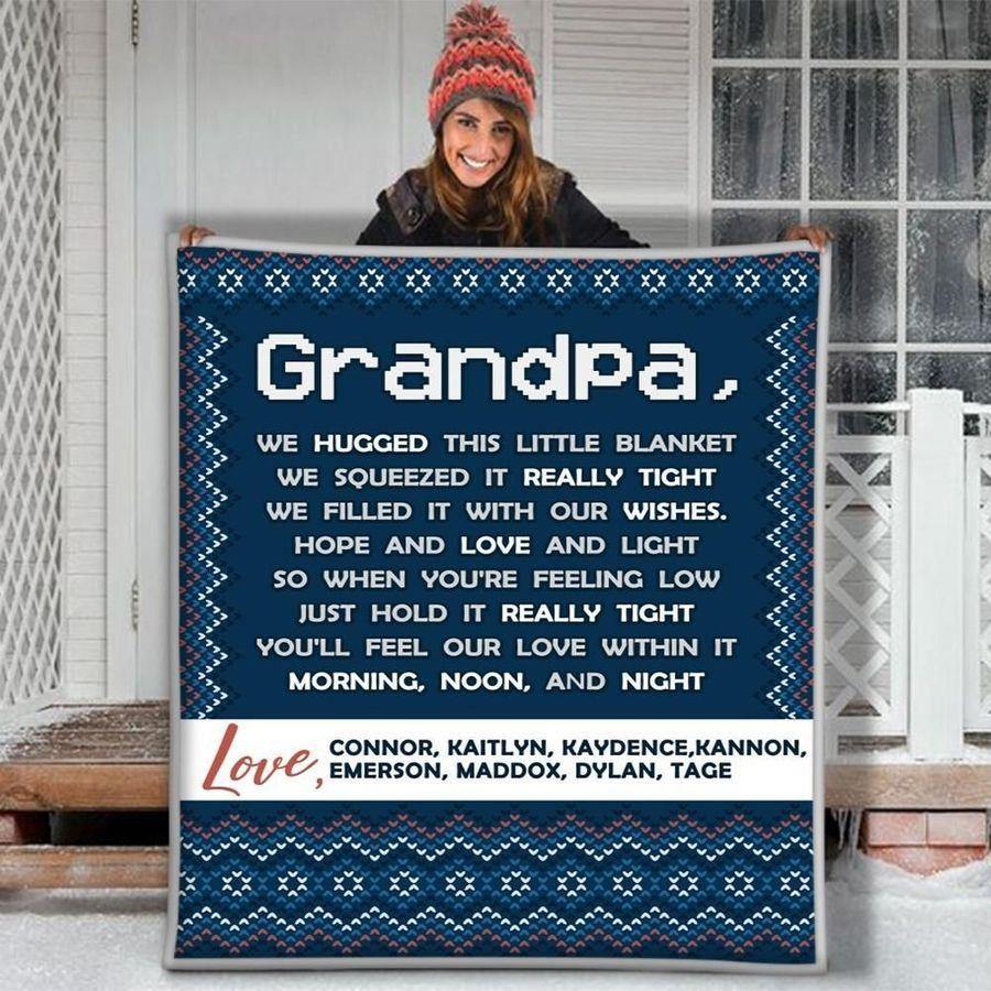 [Personalized Name] To My Grandpa We Filled It With Our Wishes – Best Idea Gift For Dad, Gift For Home Decor, Gift For Family  – Fleece Blanket