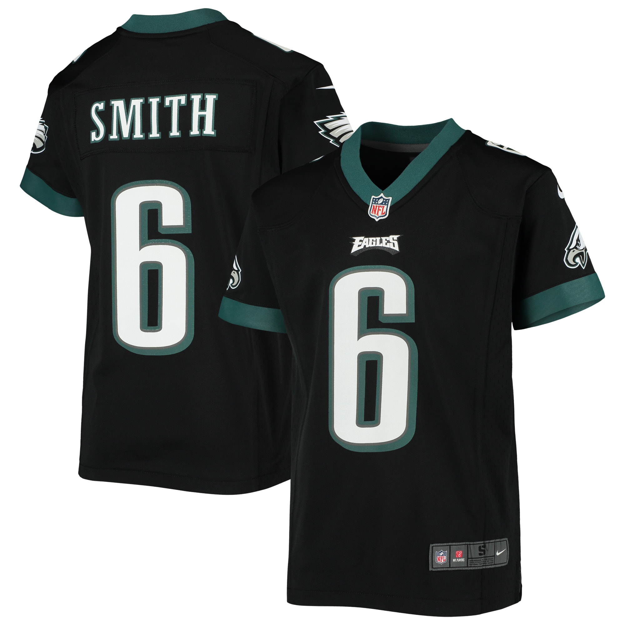 Youth Philadelphia Eagles DeVonta Smith Black Game Jersey