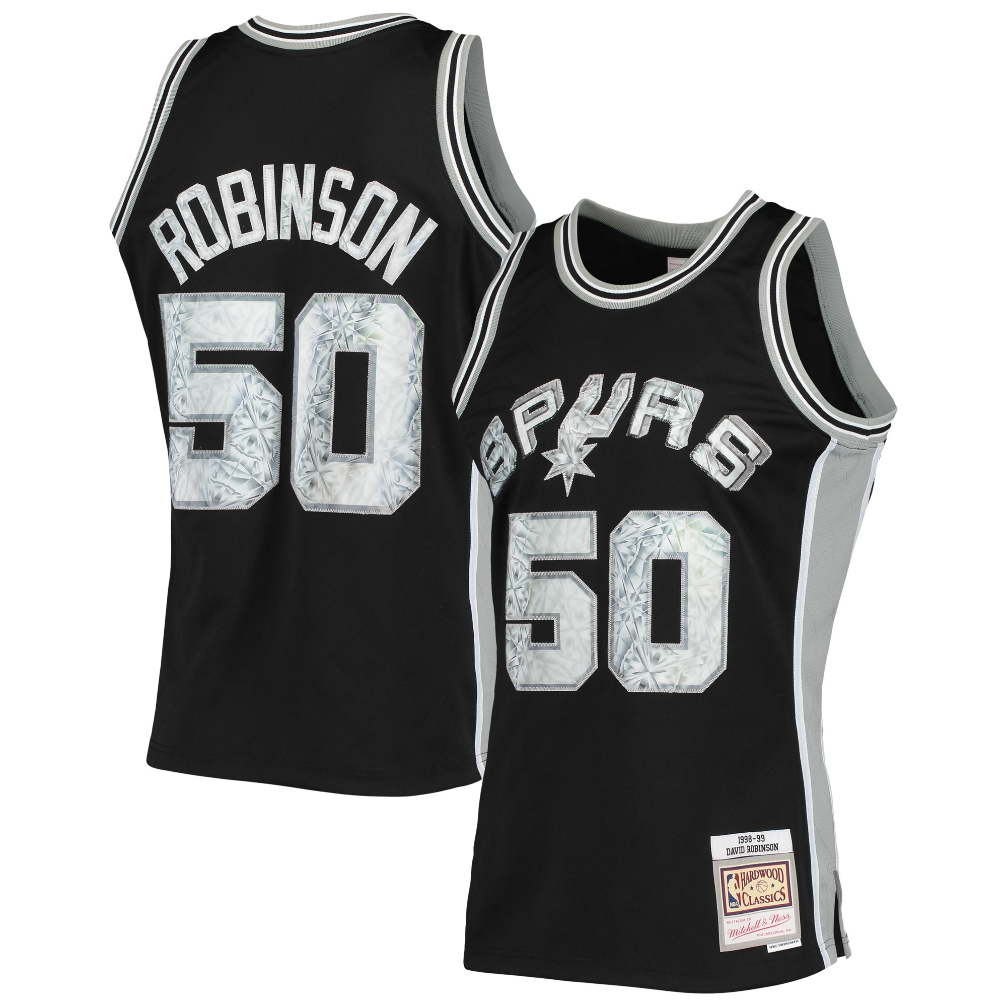 David Robinson San Antonio Spurs Mitchell & Ness 1996-97 Hardwood Classics NBA 75th Anniversary Diamond Swingman Jersey – Black