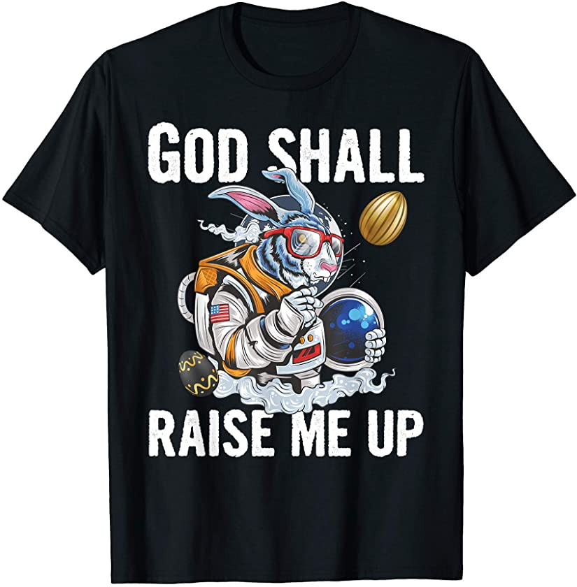 Bunny Astronaut Hunt for Jesus Easter Day Religious Tee T-Shirt