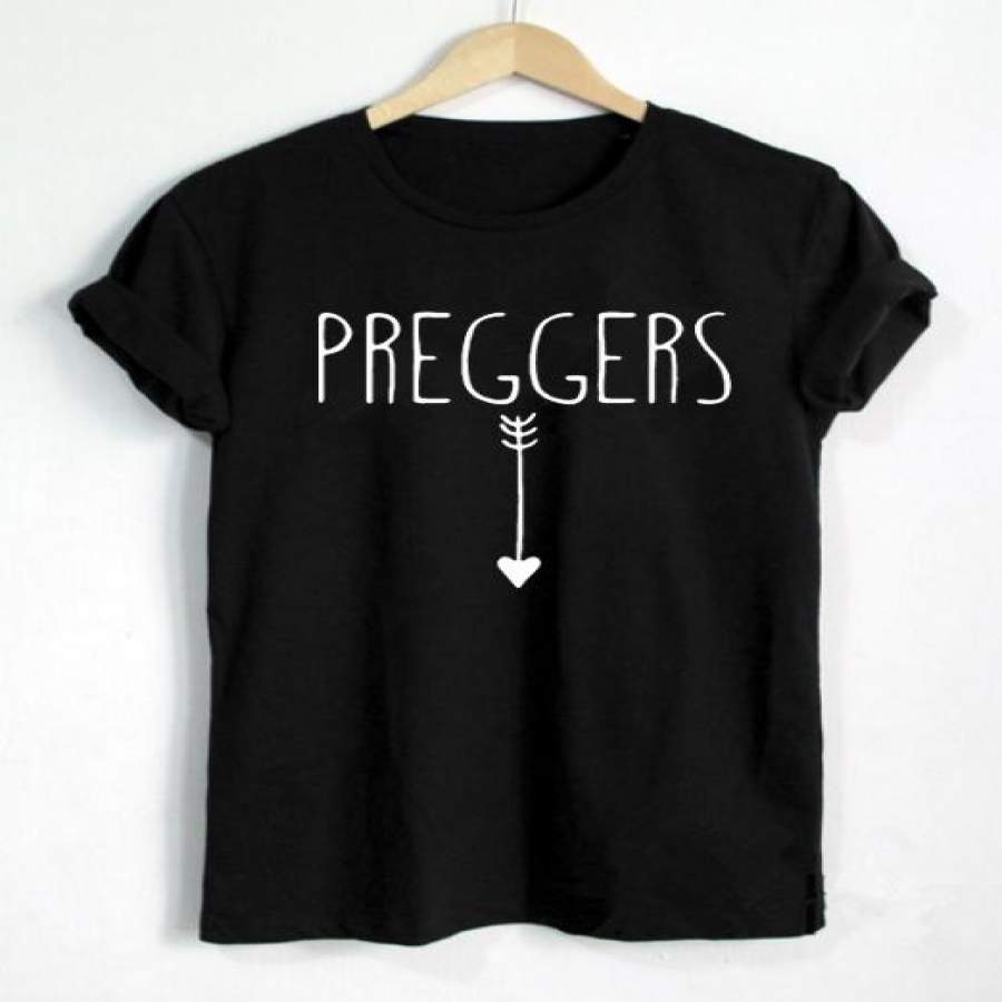 Preggers Shirt Preggernancy Shirt  Letters Print T Shirt Unisex Womens T Shirt Casual Cotton  Funny T Shirt for Lady Top Tee Hipster Grunge Shirt