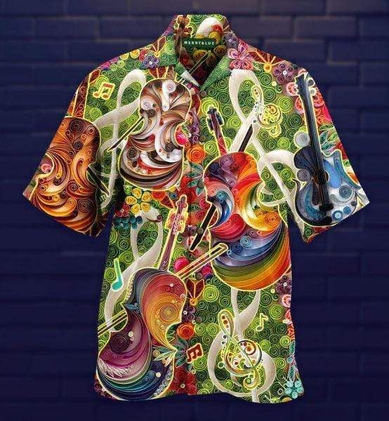 Colorful Soul Of Violin Unisex Hawaii Aloha Shirts Ha27248