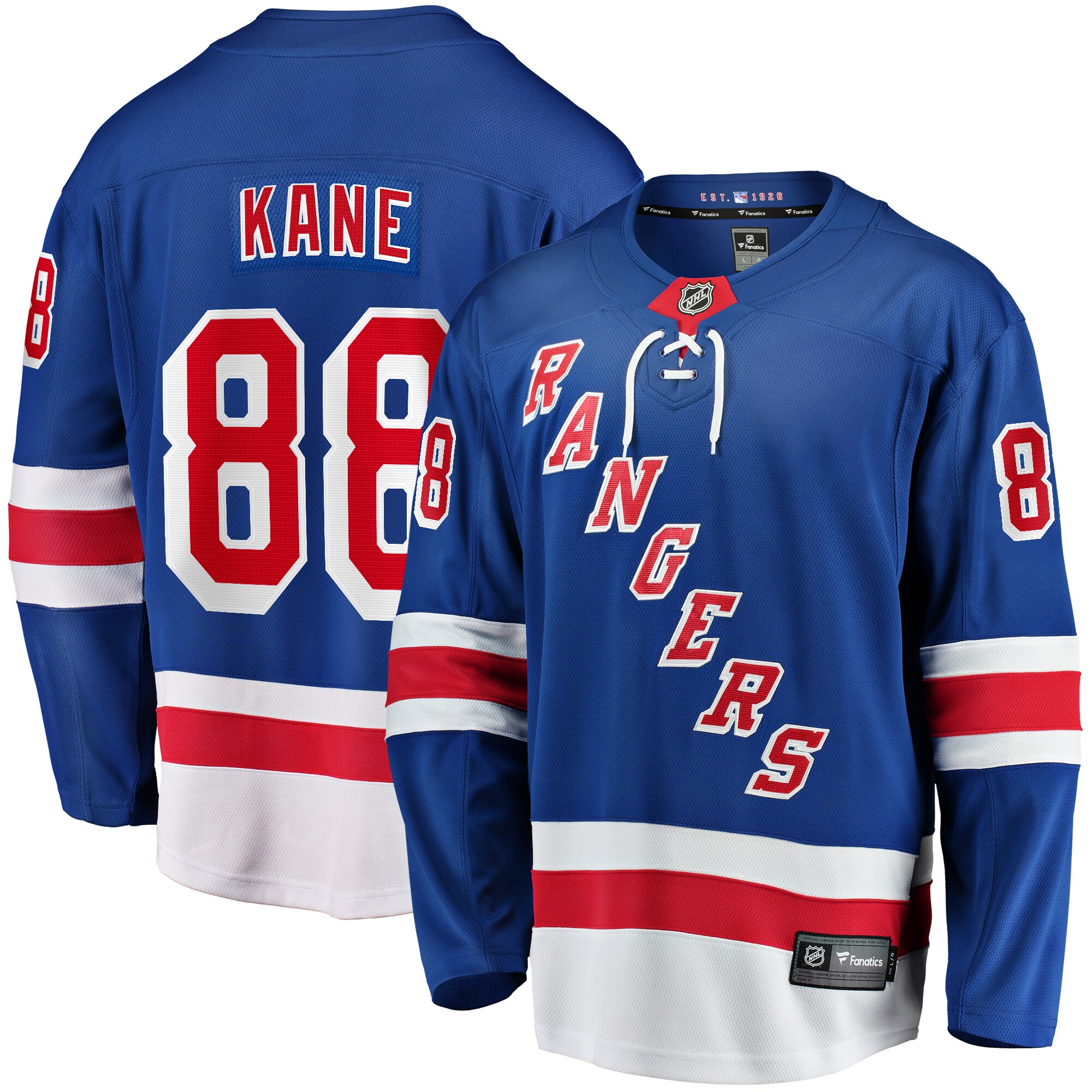 Men's New York Rangers Patrick Kane Blue Home Breakaway Jersey