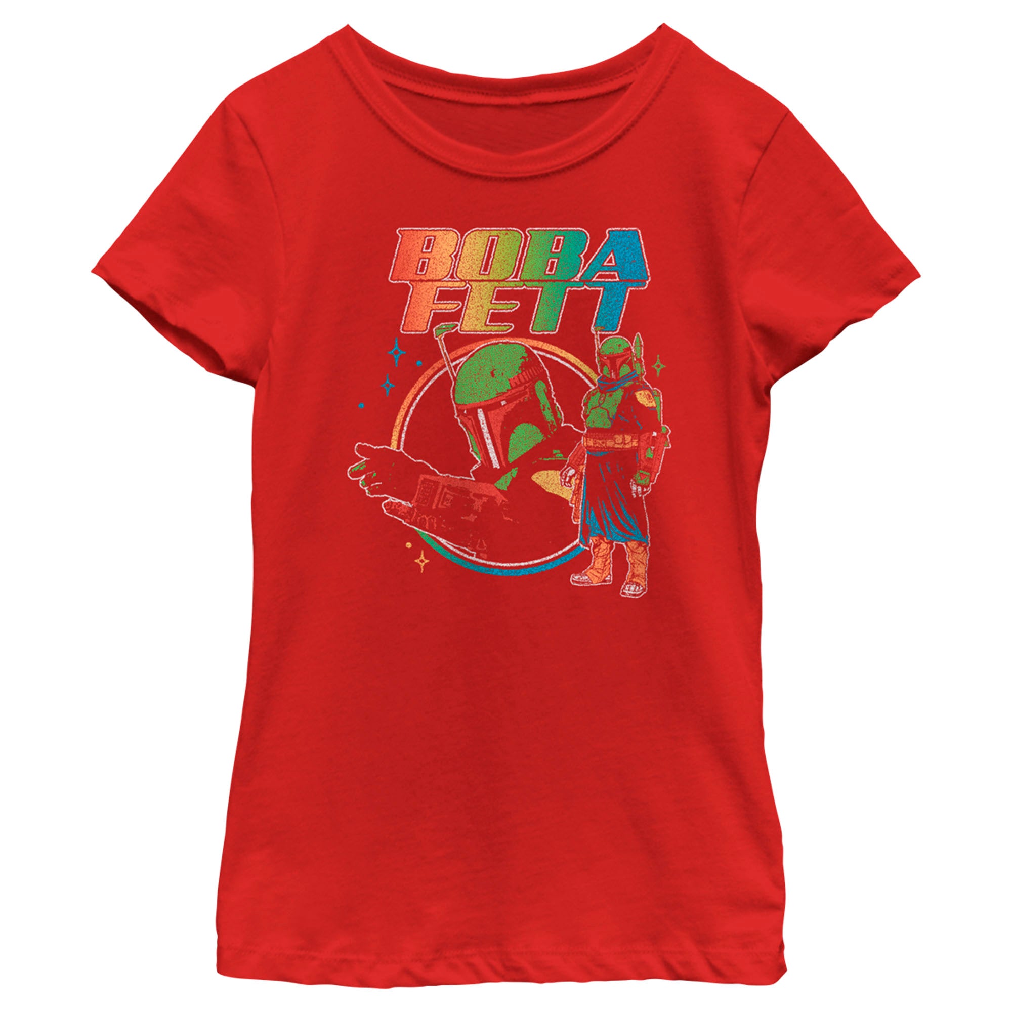 The Book Of Boba Fett Girl’S Retro Rainbow Logo  T-Shirt