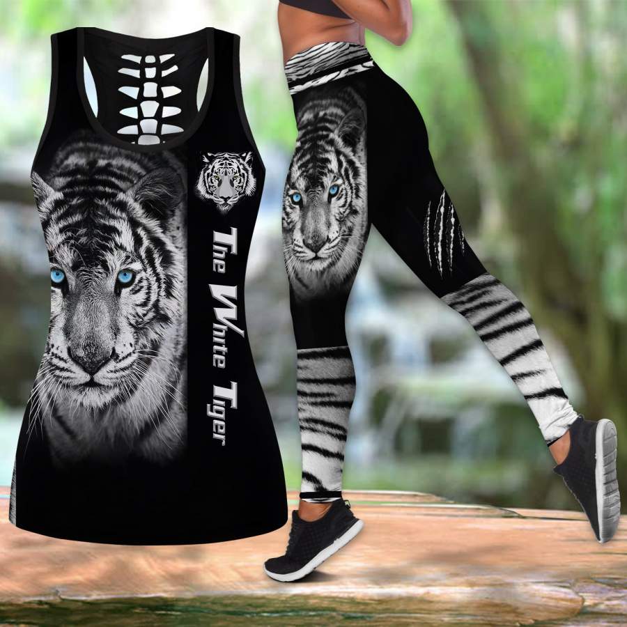 Amazing White Tiger Women Tank Top & Leggings 02