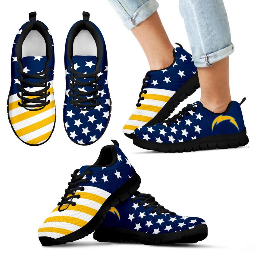 America Flag Full Stars Stripes Los Angeles Chargers Sneakers