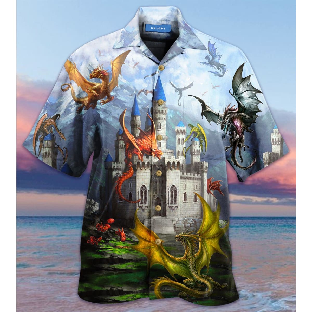 Fantasy Dragons On The Castle Hawaii Dragon Lover Hawaii Shirt For Men Women Ha94974