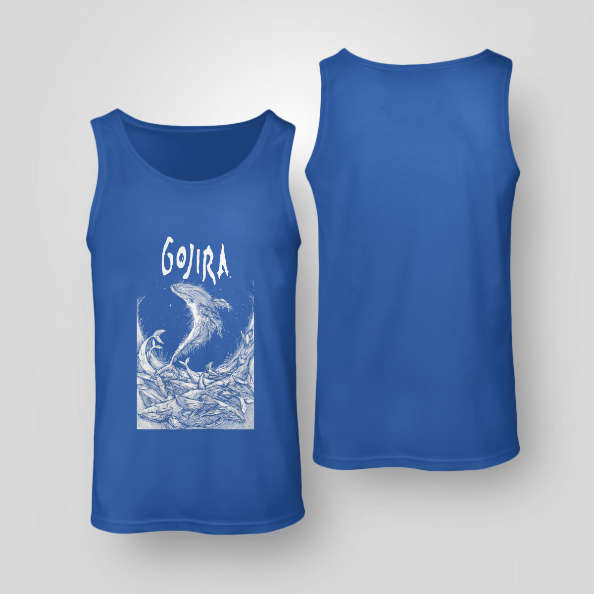 Gojira Merch Wood Block Whales Unisex Tank