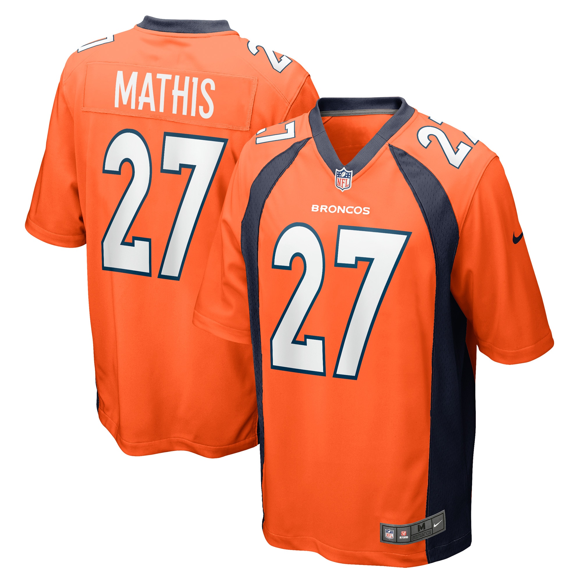 Men’s Denver Broncos Damarri Mathis Orange Game Player Jersey