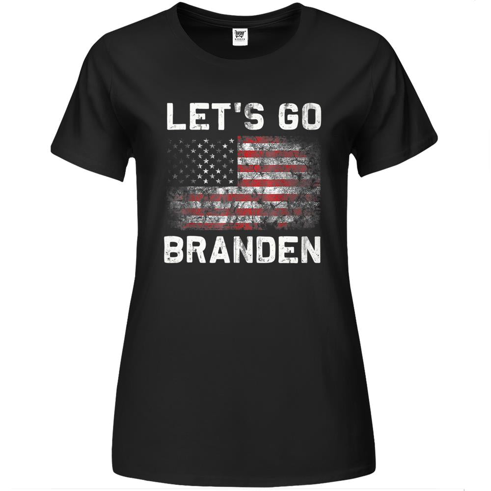 Let’S Go Braden Brandon Us Flag Tee Funny Trendy Sarcastic Men Women Premium Womens T Shirts