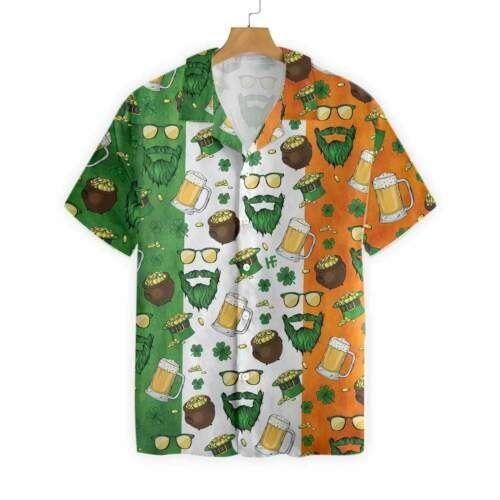 Beard Sain Patrick’S Day Aloha Hawaiian Shirt Colorful Short Sleeve Summer Beach Casual Shirt For Men And Women