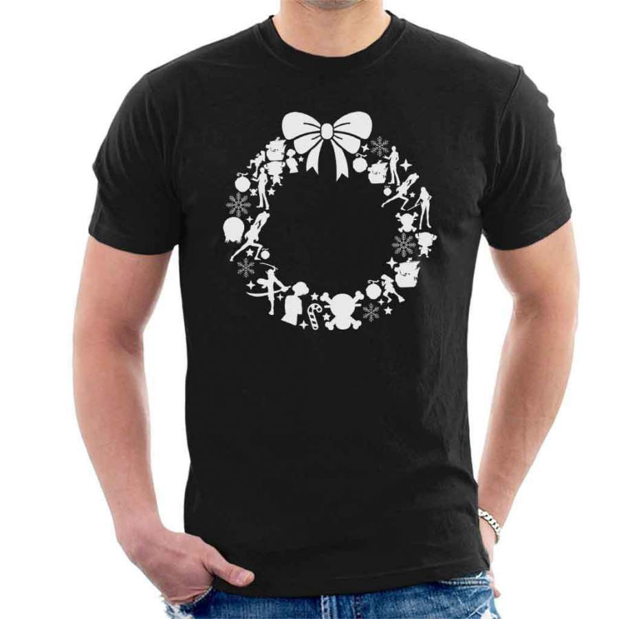 One Piece Christmas Wreath Pattern Men’s T-shirt