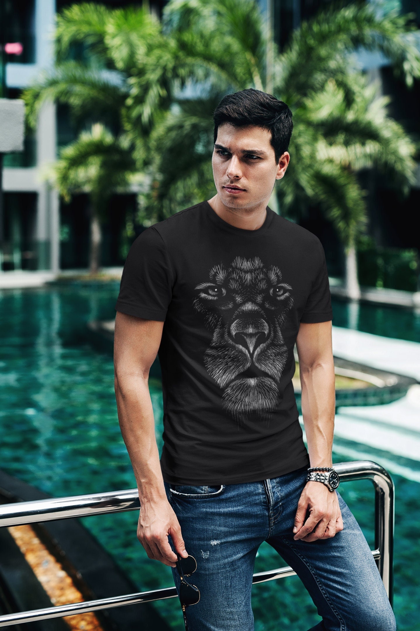 Lion head shirt  Design 3D Fashion Tattoo Style Lion Shirts Men’s Lion Face Shirt Animal Print Fashion Men Shirts