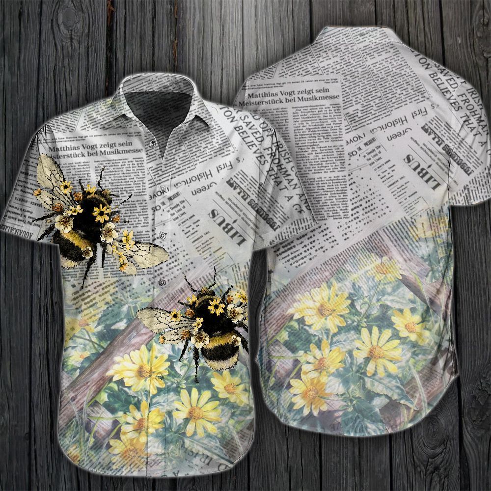 Daisy Bee Newspaper Hawaiian Shirt Sweatshirt Ha87809