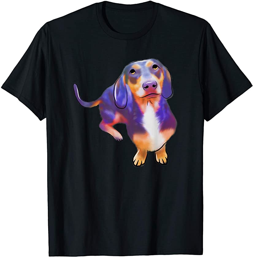 Colorful Splash Art Dachshund Dog Doxie Wiener Puppy Lover T-Shirt