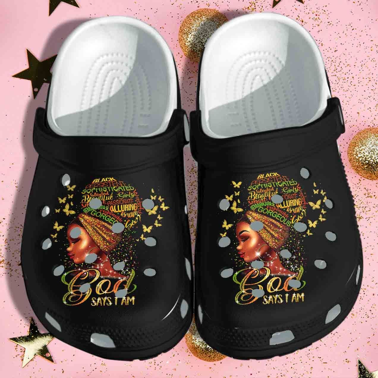 Black Girl Africa Culture Shoes Crocs Gift For Mothers Day – God Says I ...