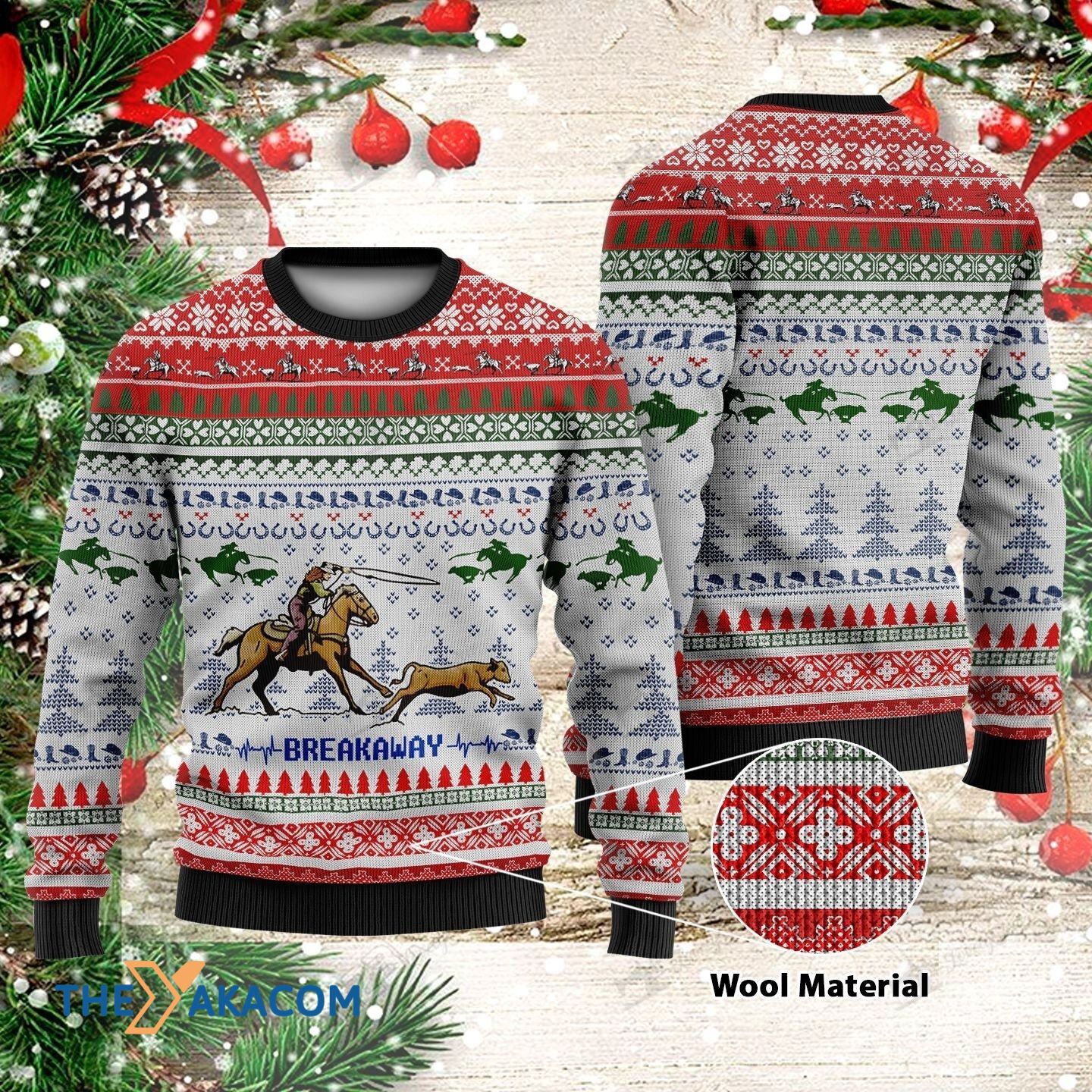 Christmas Day’S Horse Riding Girl Breakaway Gift For Christmas Ugly Christmas Sweater