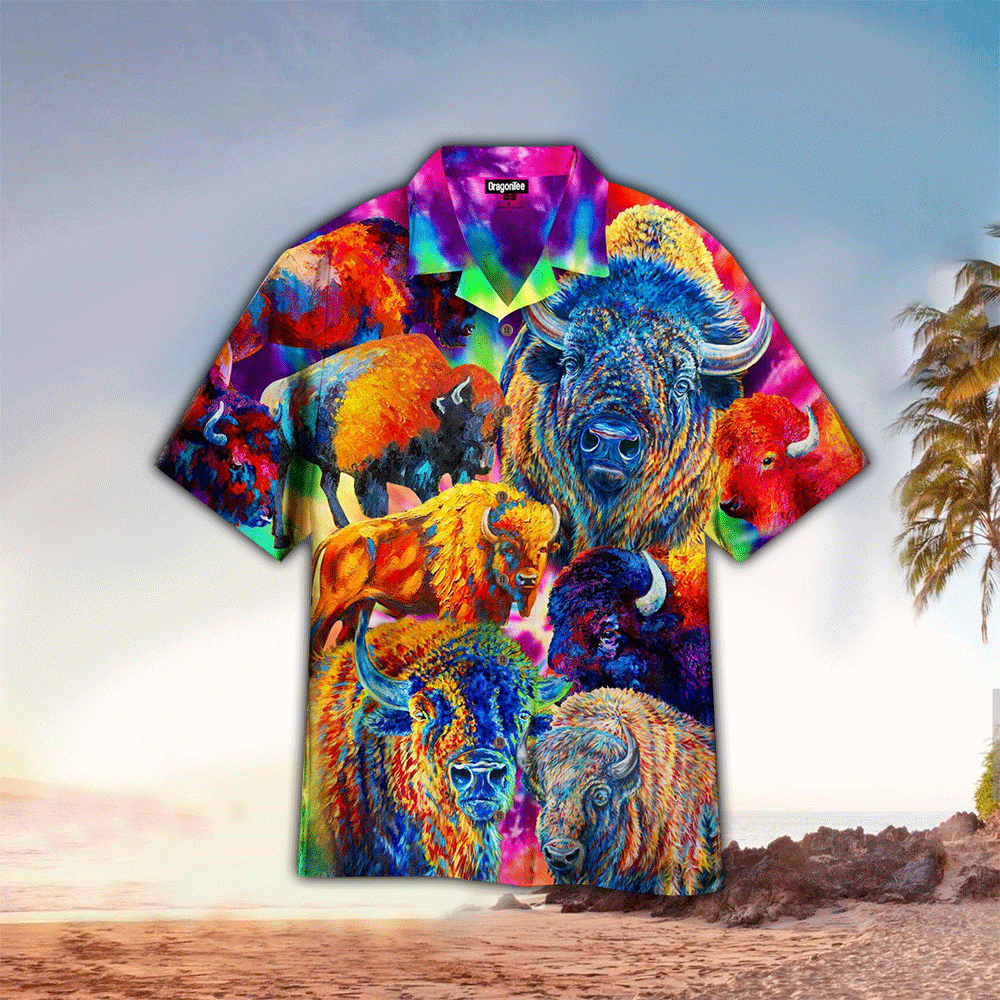 The Colorful Bisons Jungle Hawaii Shirt Aloha Ha12669