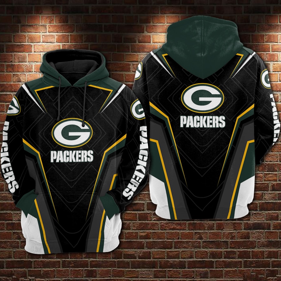 Green Bay Packers Hoodie Square Pattern Pullover Sweatshirt For Fans