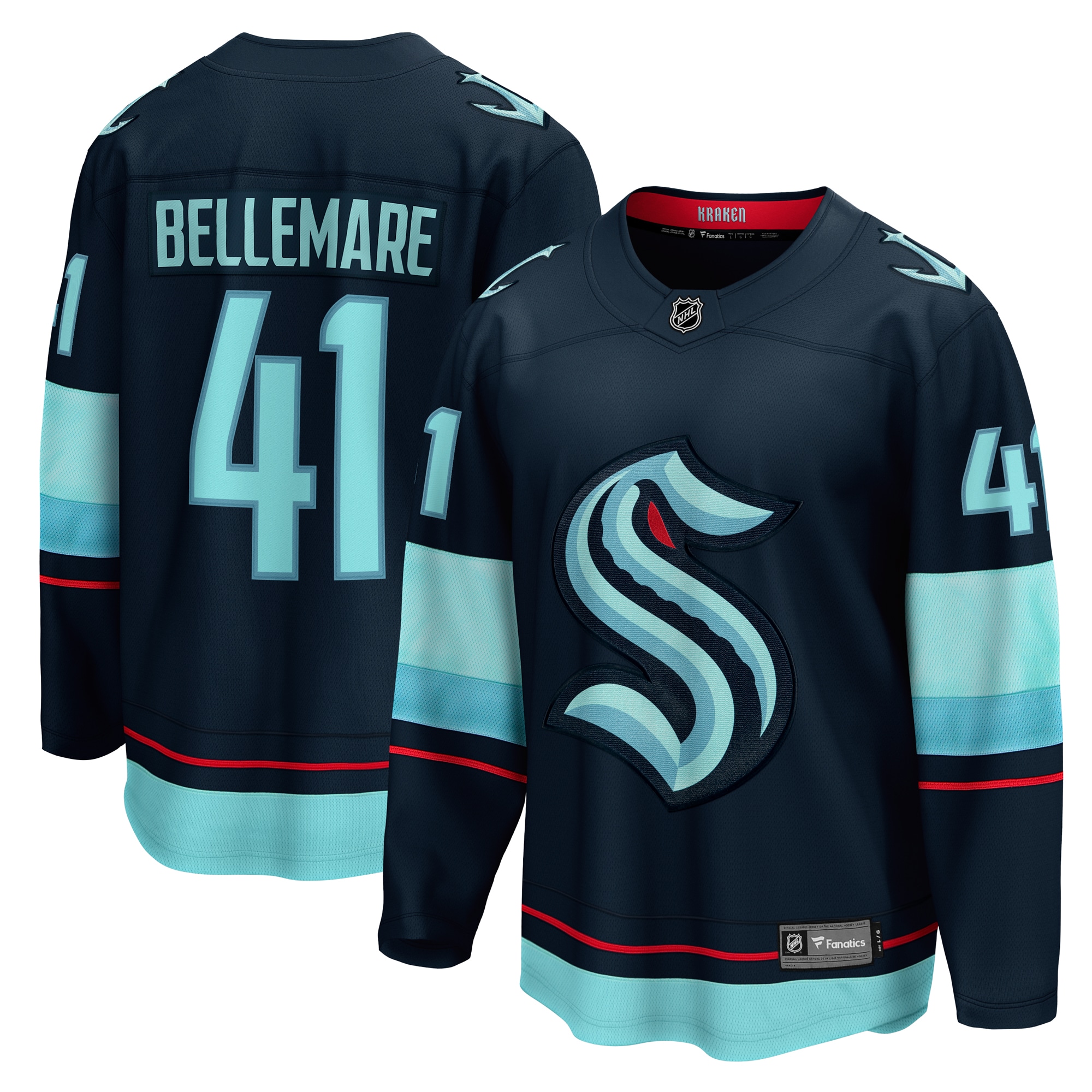 Pierre-Edouard Bellemare Seattle Kraken Branded Home Breakaway Player Jersey – Deep Sea Blue