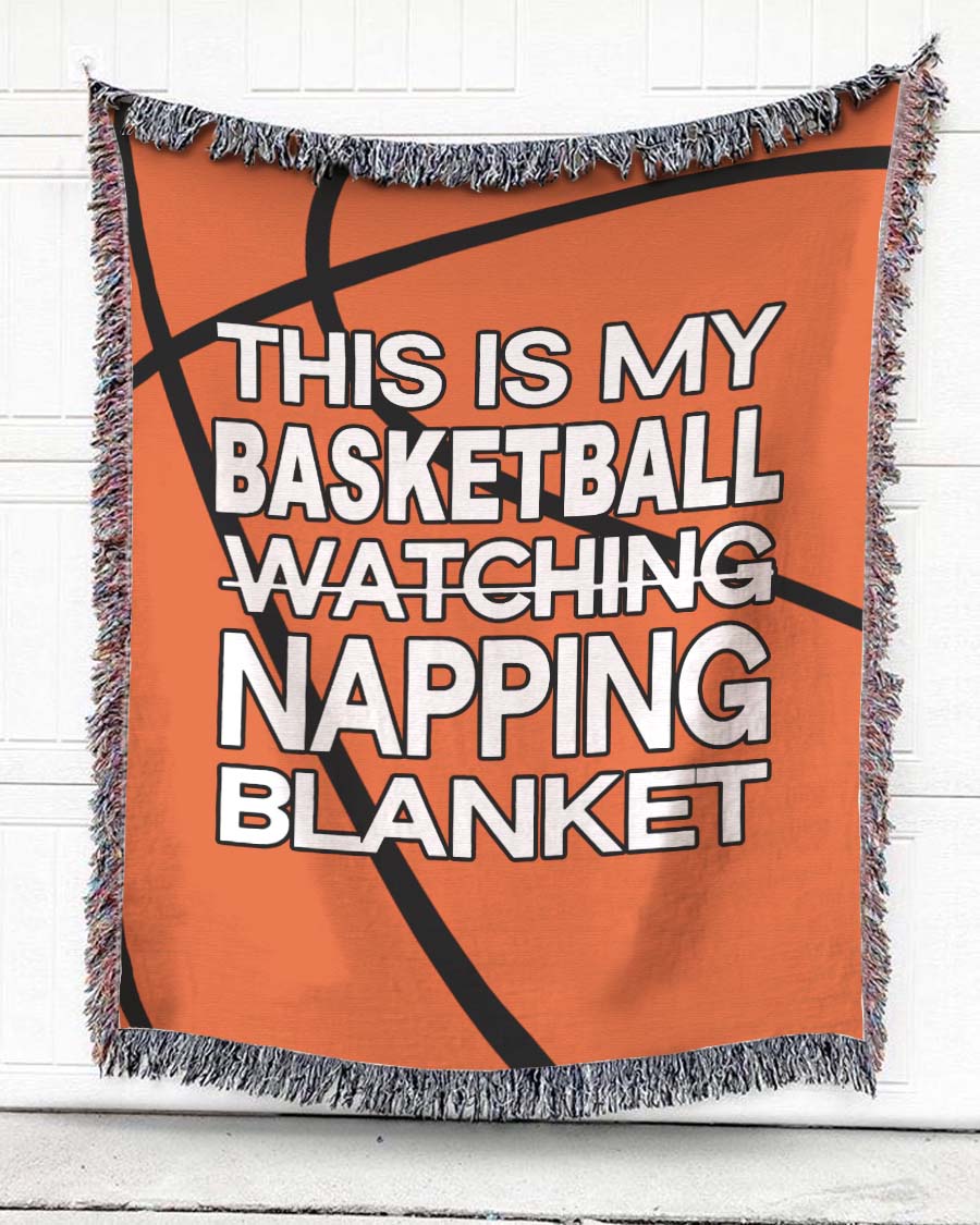 Woven Throw For Sports Lovers Christmas Gift, Basketball Napping, Cotton Blanket