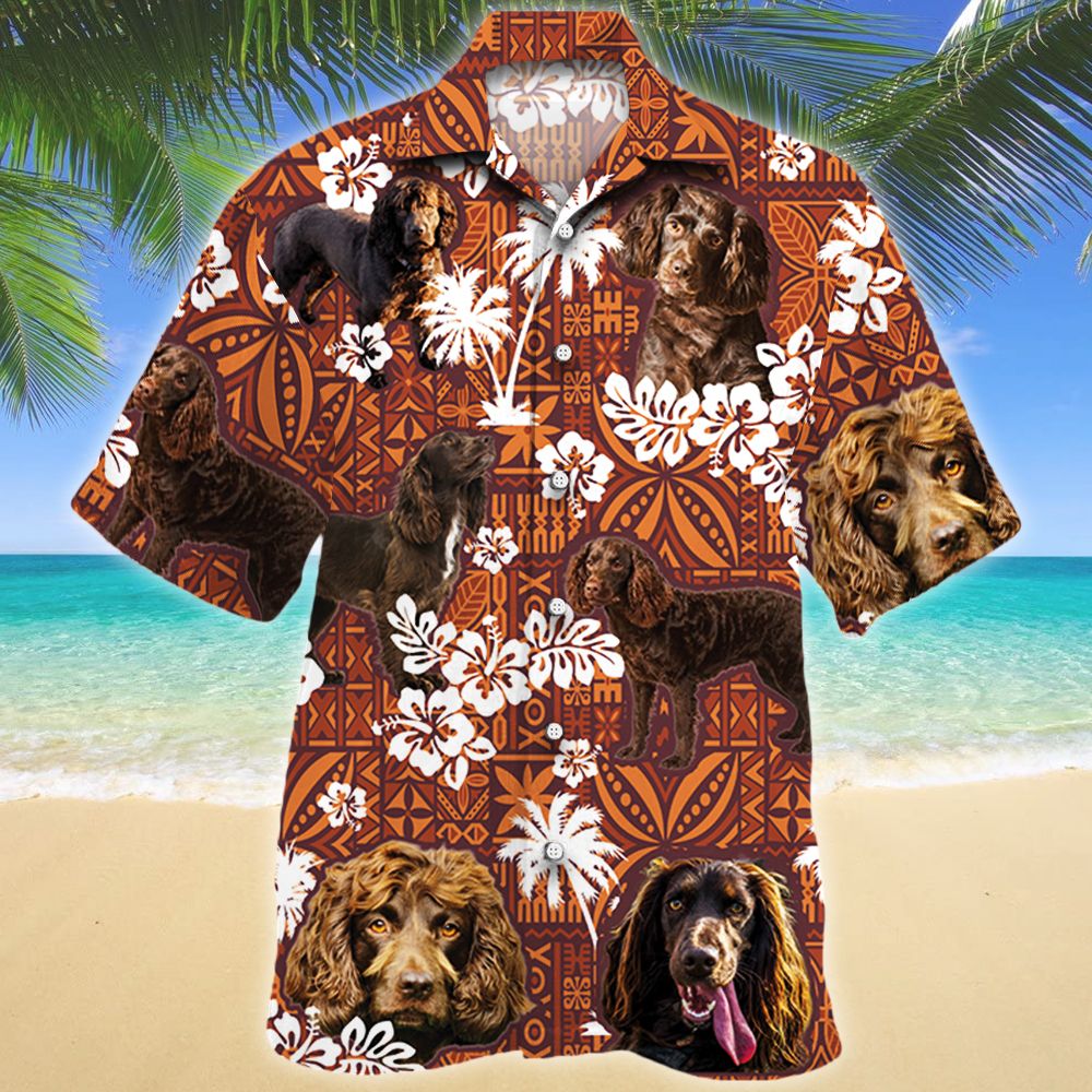 Boykin Spaniel Dog Red Tribal Pattern Hawaiian Shirt Ha101124