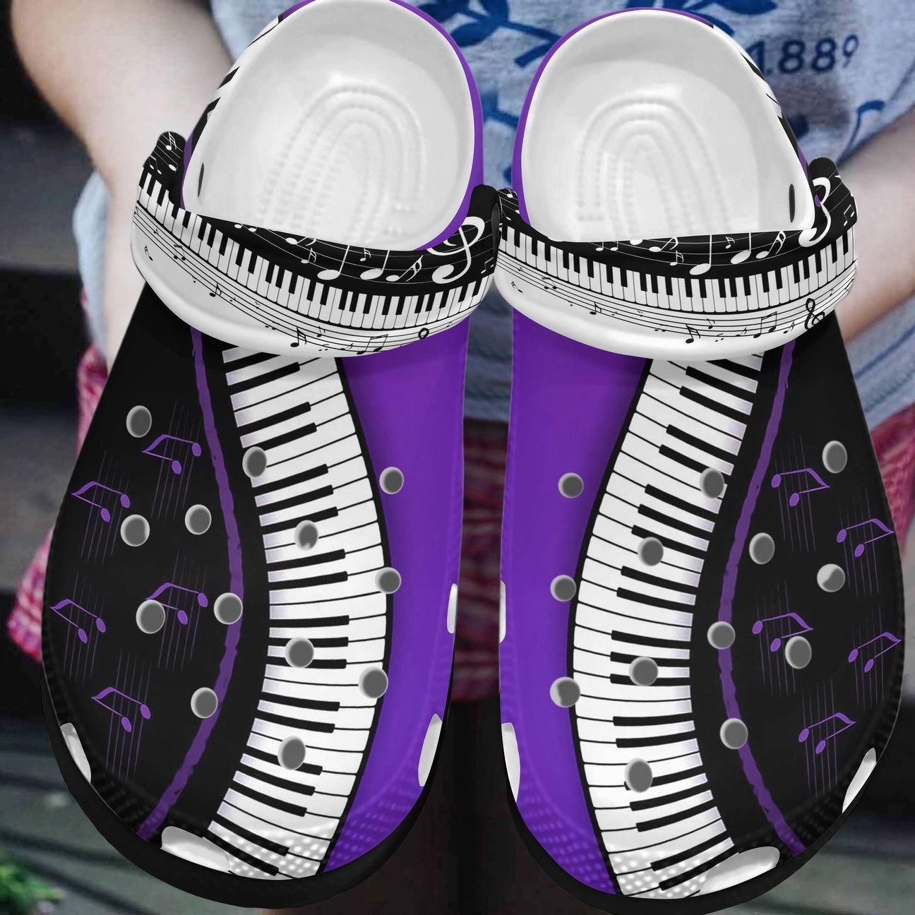 Piano Personalized Clog, Custom Name, Text, Color, Number Fashion Style For Women, Men, Kid, Print 3D Piano And Music