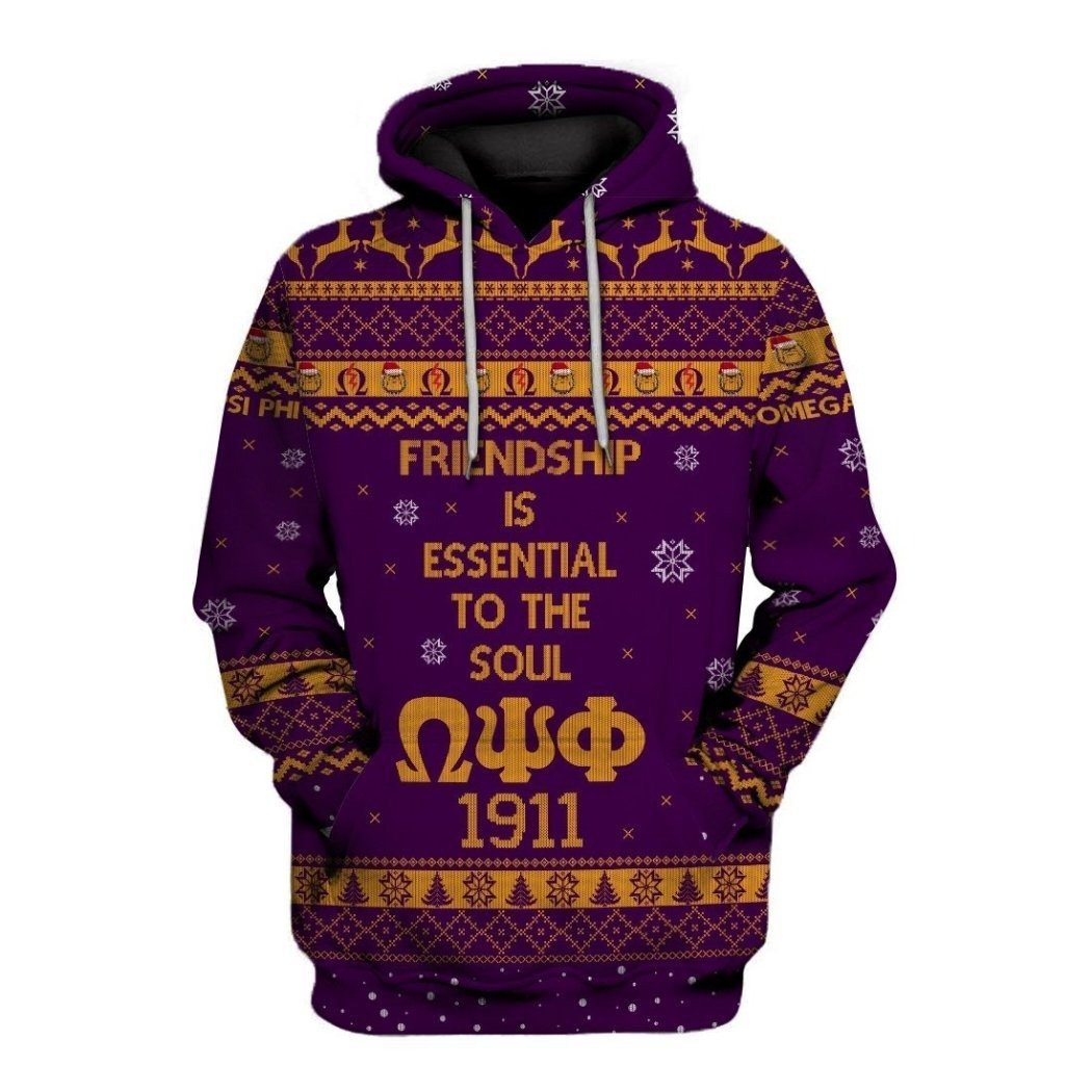 Fraternity Hoodie – Omega Psi Phi Christmas Lover Ugly Christmas Hoodie