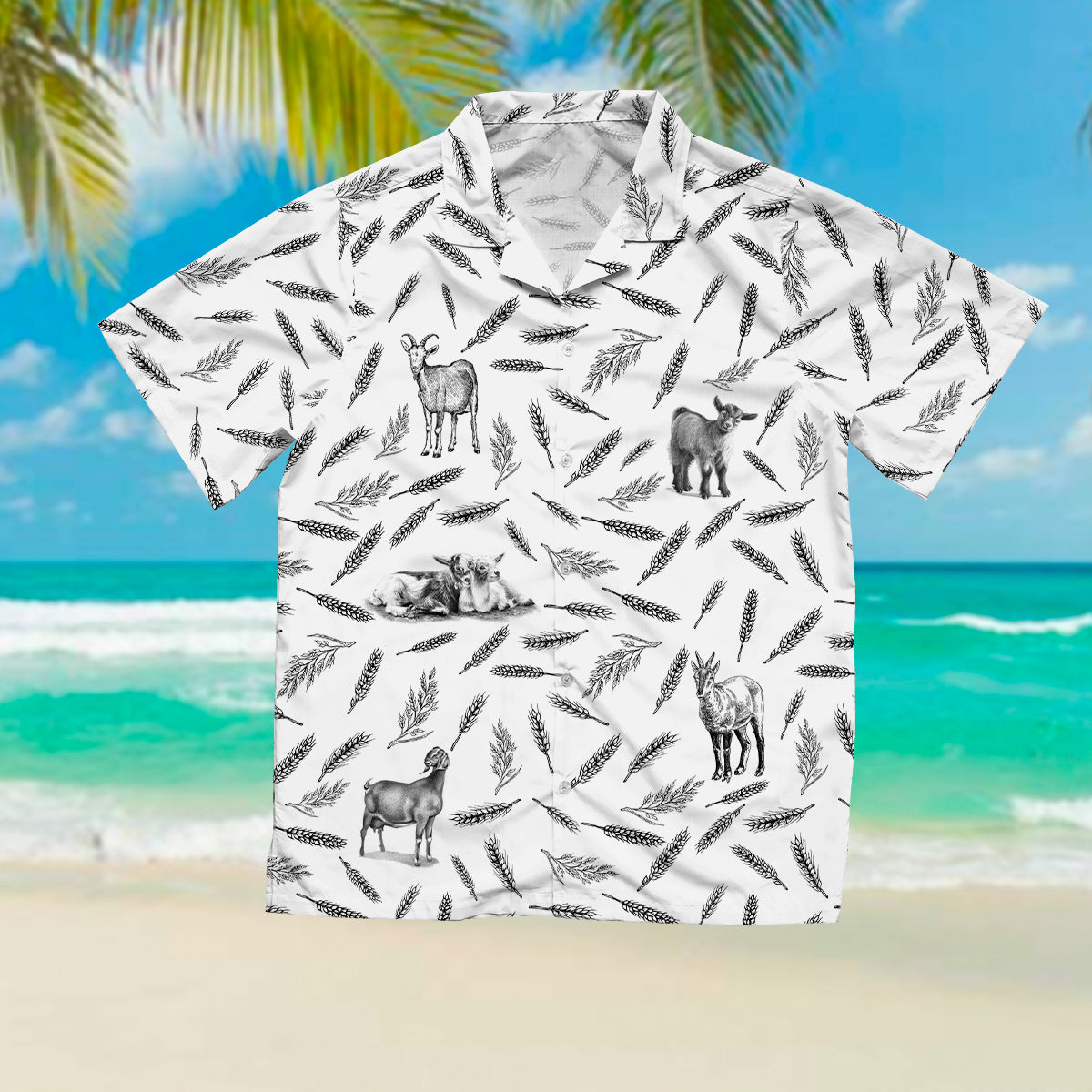 Goat Pattern Hawaii Shirt And Shorts Ha18243