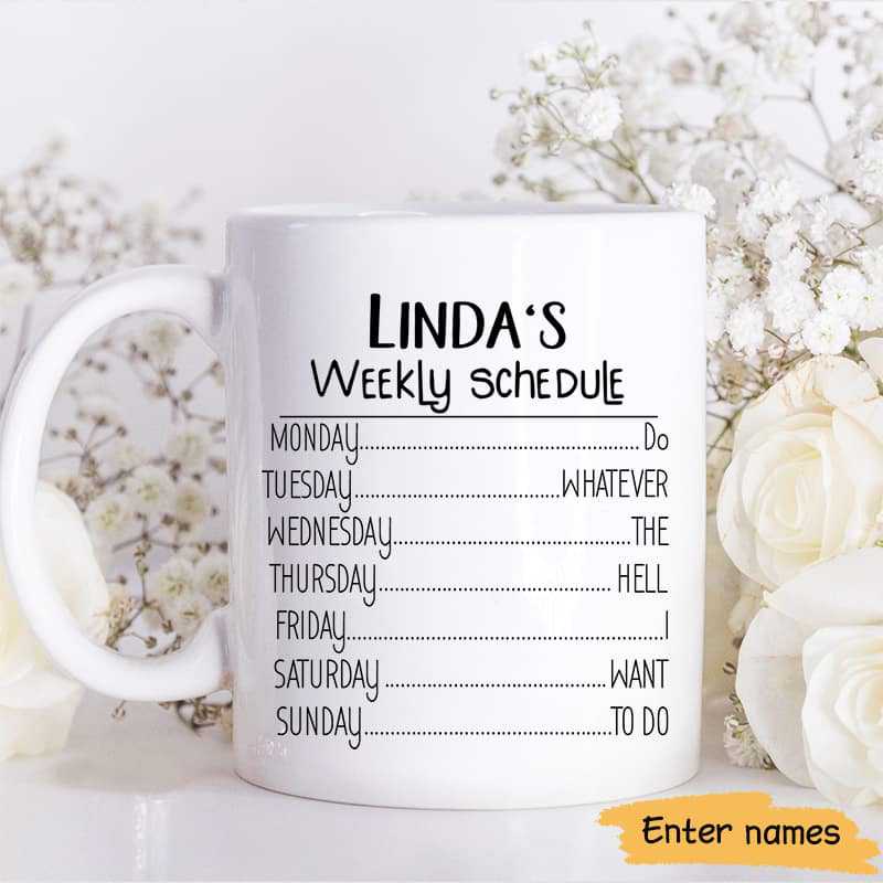 Retirement Gift Weekly Schedule Happy Retirement Gift For Mom For Dad For Colleagues Coworker Personalized Coffee Mug