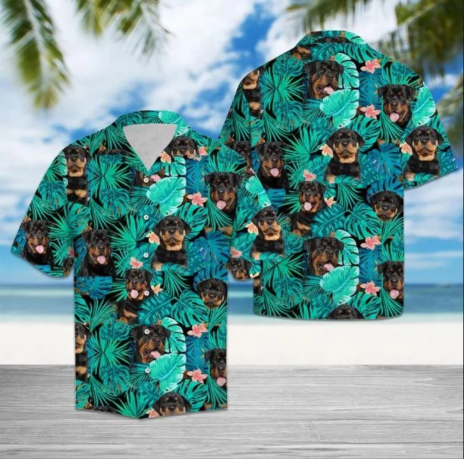 Love Rottweiler Tropical Jungle Hawaii Shirt Ha9612