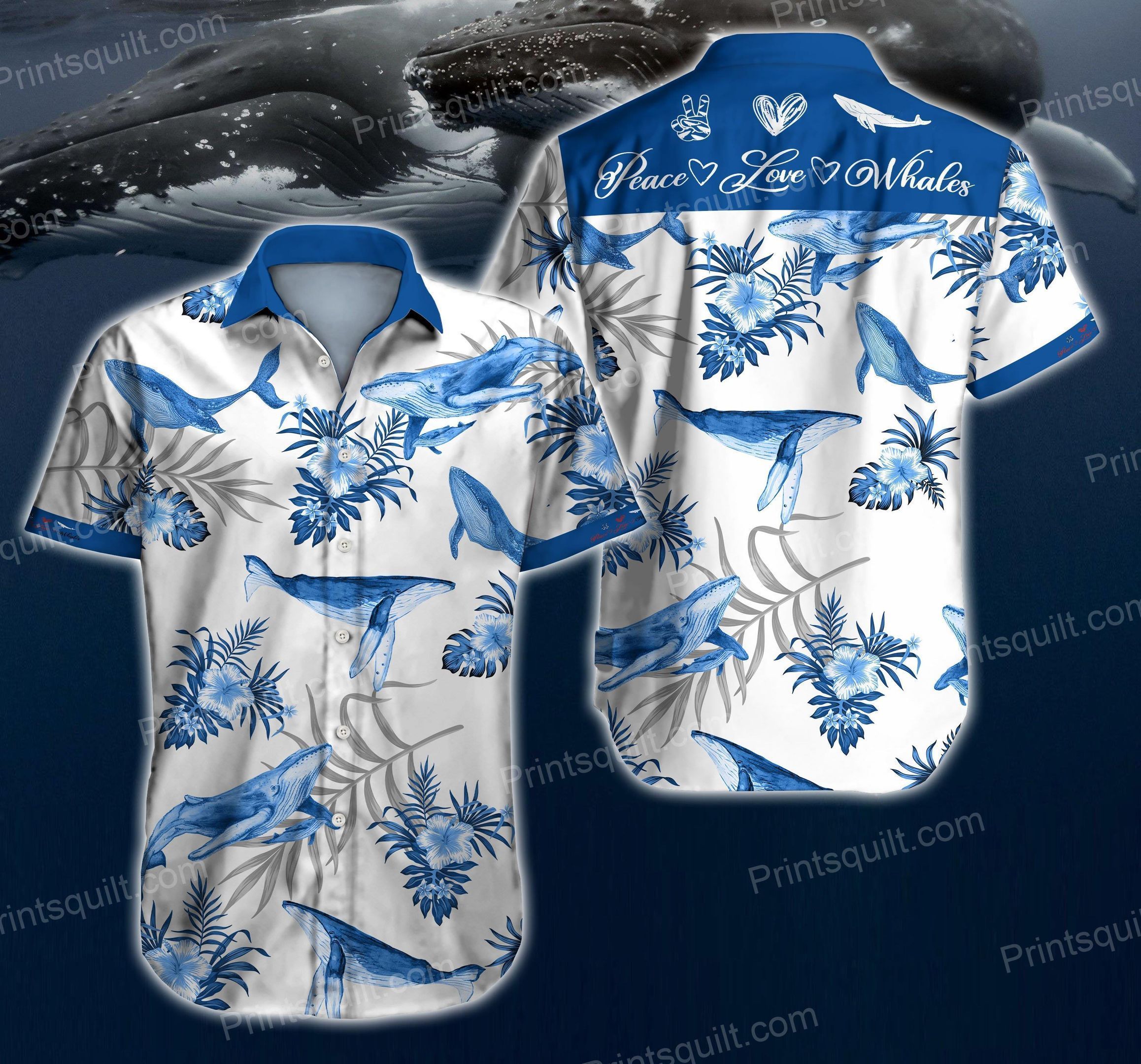 Beach Shirt Whales Lovers 3D Hawaii Shirt V1 Summer Button Up Shirt For Men Beach Wear Short Sleeve Hawaii Shirt