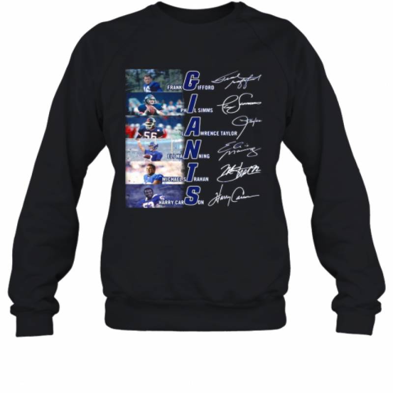 New York Giants Football Players Signatures Sweatshirt