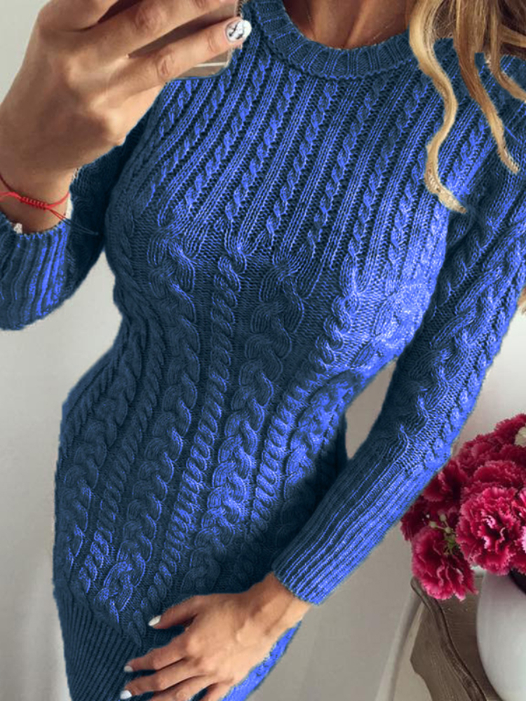 Autumn Winter Warm Sweater Dress Women Sexy Slim Bodycon Casual Female O-neck Long Sleeve Knitted Dresses alx