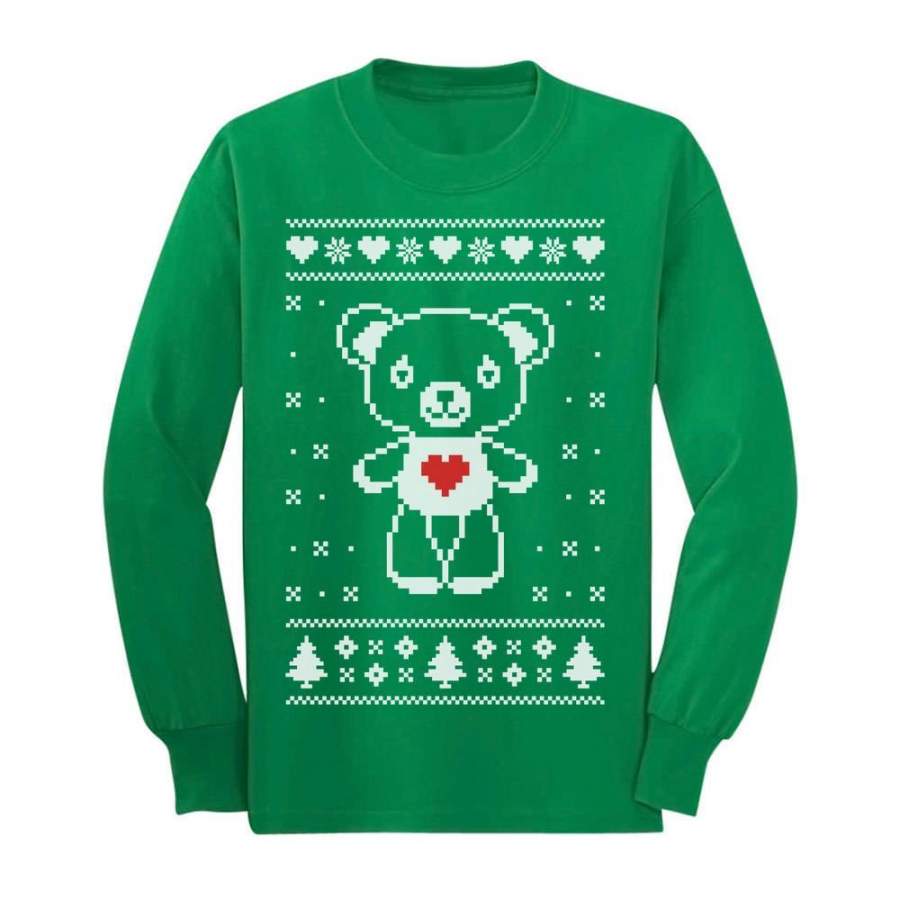 Big White Furry Bear Love – Cute Ugly Christmas Sweater Toddler/Kids Long sleeve T-Shirt