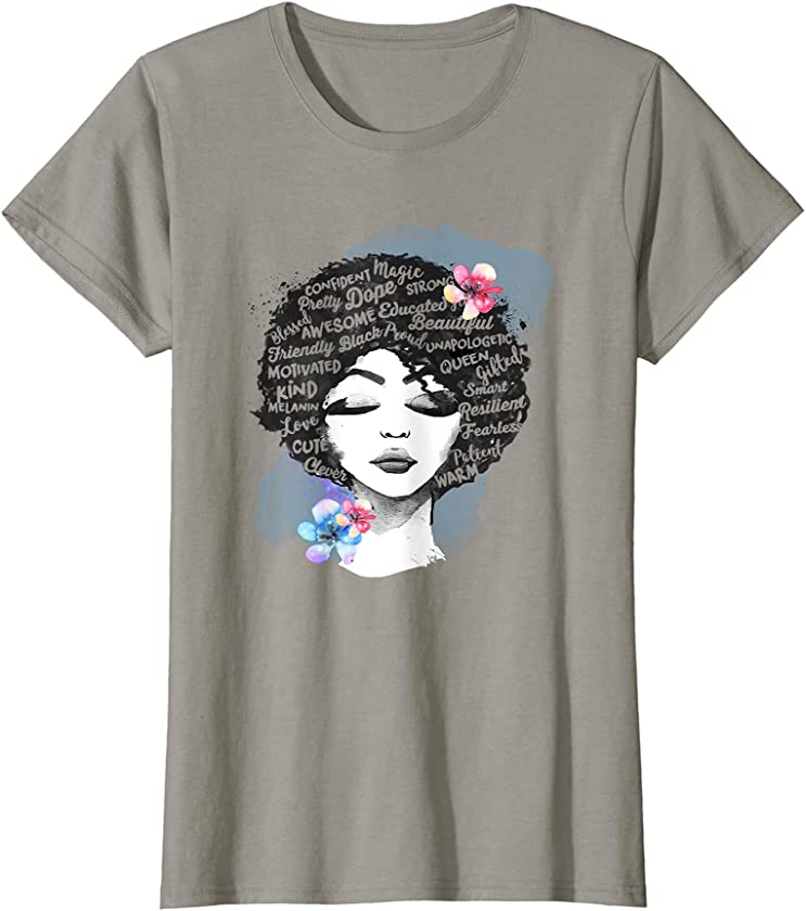 Womens Afro Woman Black Queen African American Juneteenth Mother T-Shirt