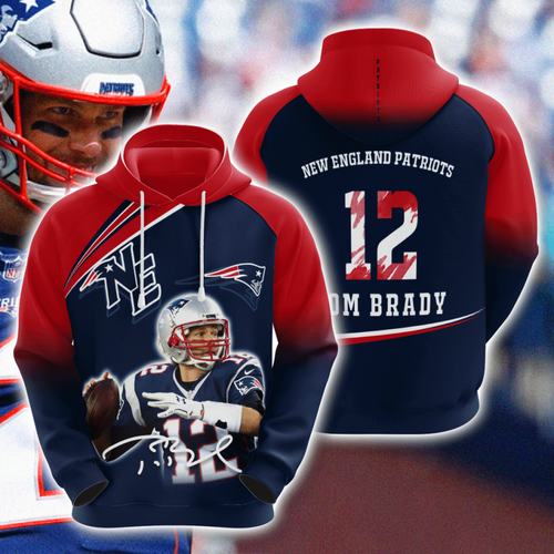 New England Patriots Tom Brady 3D Hoodie Sweatshirt For Fans/Men/Women, Ed Hoodie Printed T-Shirt Personalize