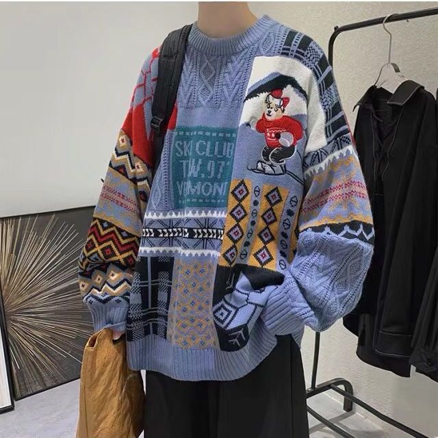 Sweaters Christmas Ski Knitted Pullovers Casual Sweaters Male Knitwear Hip Hop Pullovers Women Men 2022 New alx