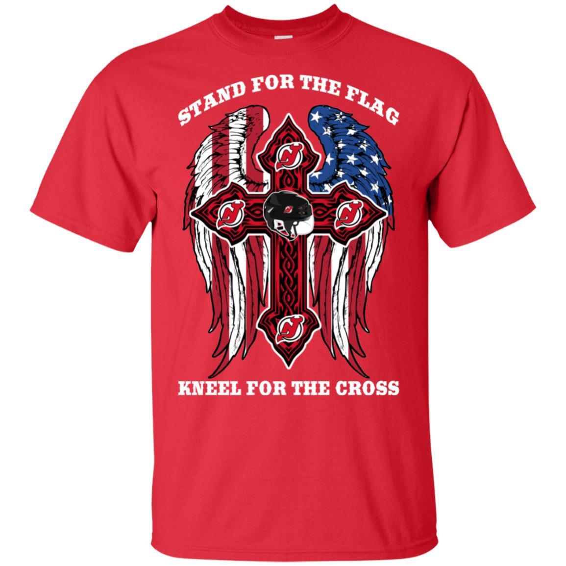 Stand For The Flag Kneel For The Cross New Jersey Devils Tshirt