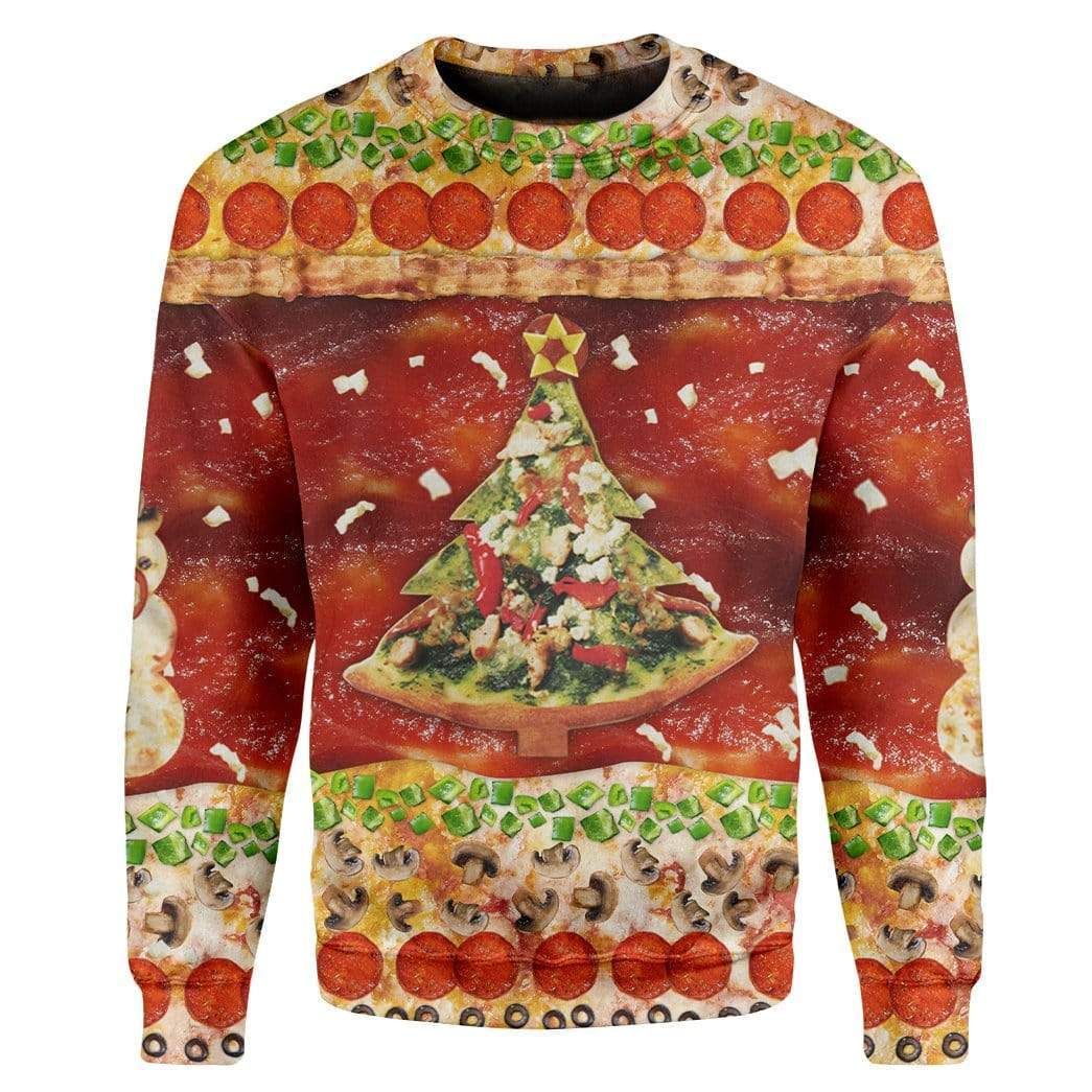 Gearhumans Custom T-Shirt – Long Sleeves Ugly Christmas Serving Up Holiday Cheer Christmas Sweater Jumper